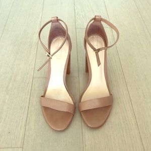 Aldo ankle wrapped nude sandals (6.5)
